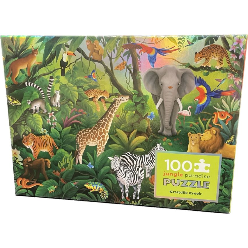 Holografische puzzel Jungle Paradise 100 st, Crocodile Creek
